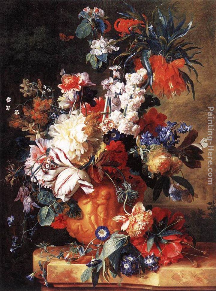 Jan Van Huysum Bouquet of Flowers in an Urn